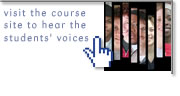 Visit the course site to hear students' voices (requires Flash)